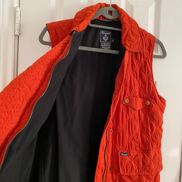 Faconnable - Orange Water Resistant Quilted Puffer Vest - Picture 6 of 9